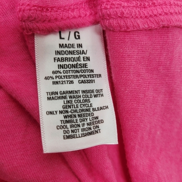 🌴3/$15🌴 women's large hot pink super soft short sleeved top with bling - Picture 5 of 12
